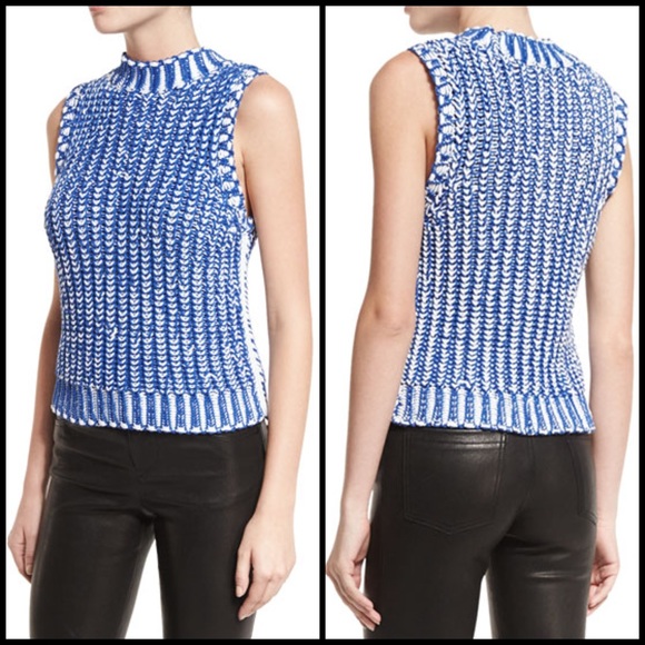 Alice + Olivia Sweaters - Alice + Olivia Sleeveless Cable Knit Sweater Top